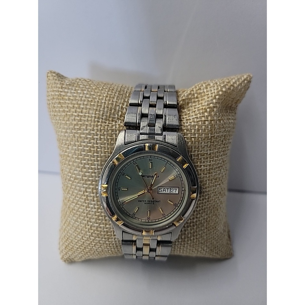 Wrangler Men's Two Tone Watch Day Date Quartz Stainless Steel Classic Dress